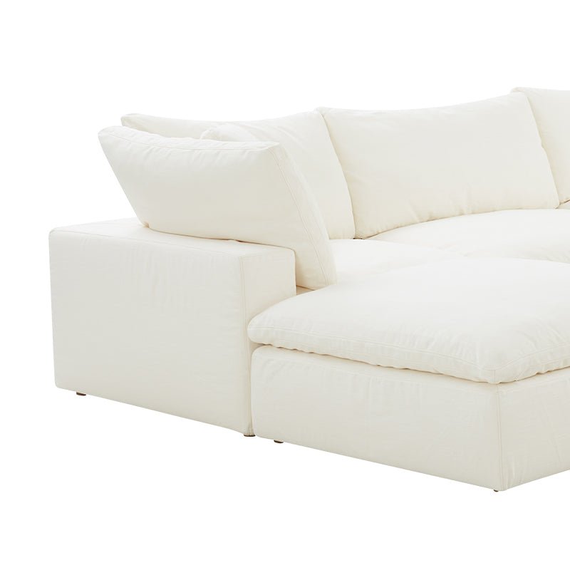 Movie Night™ 6-Piece Modular U-Shaped Sectional, Large, Cream Linen - Image 11