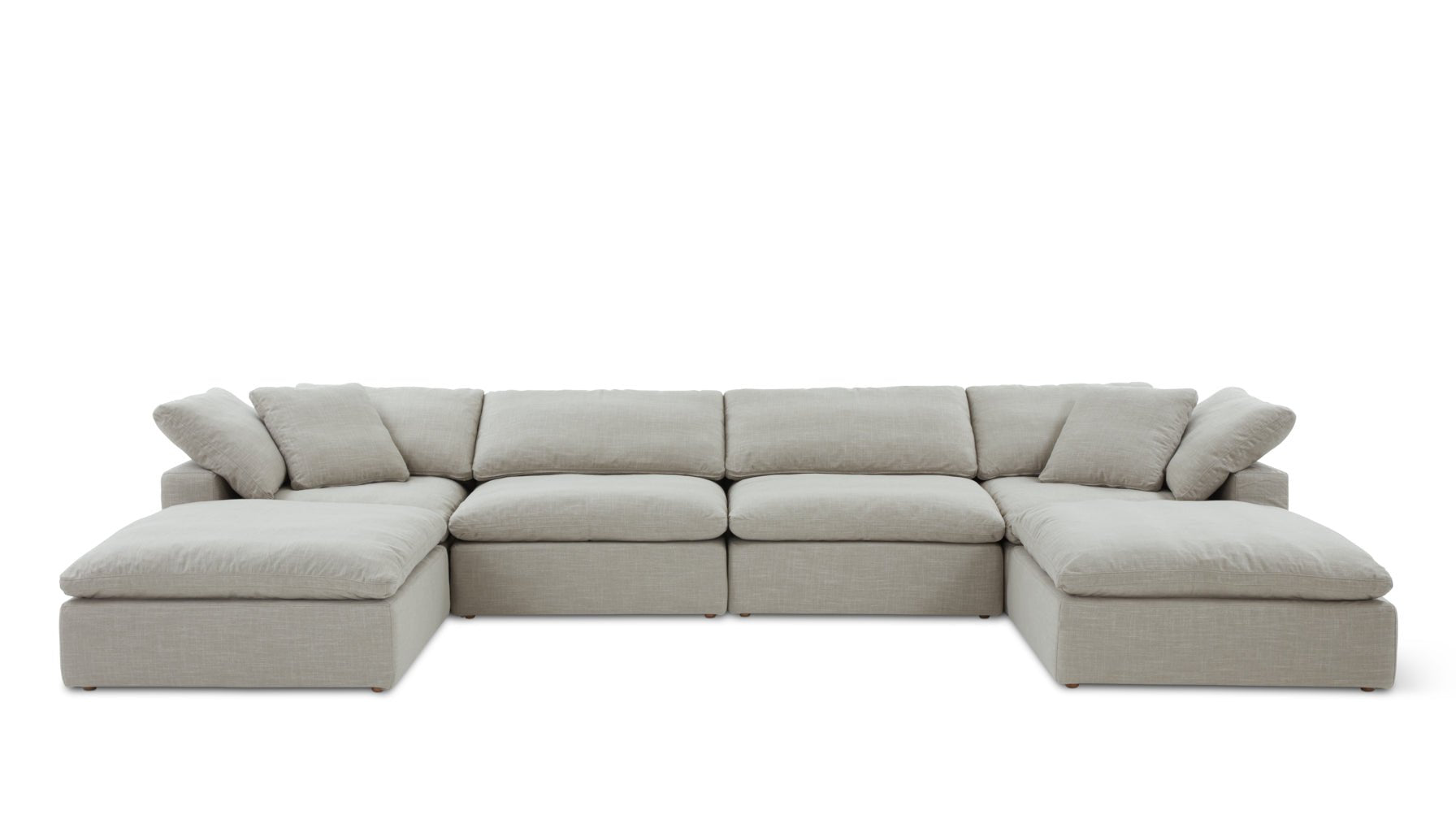 Movie Night™ 6-Piece Modular U-Shaped Sectional, Large, Light Pebble - Image 1