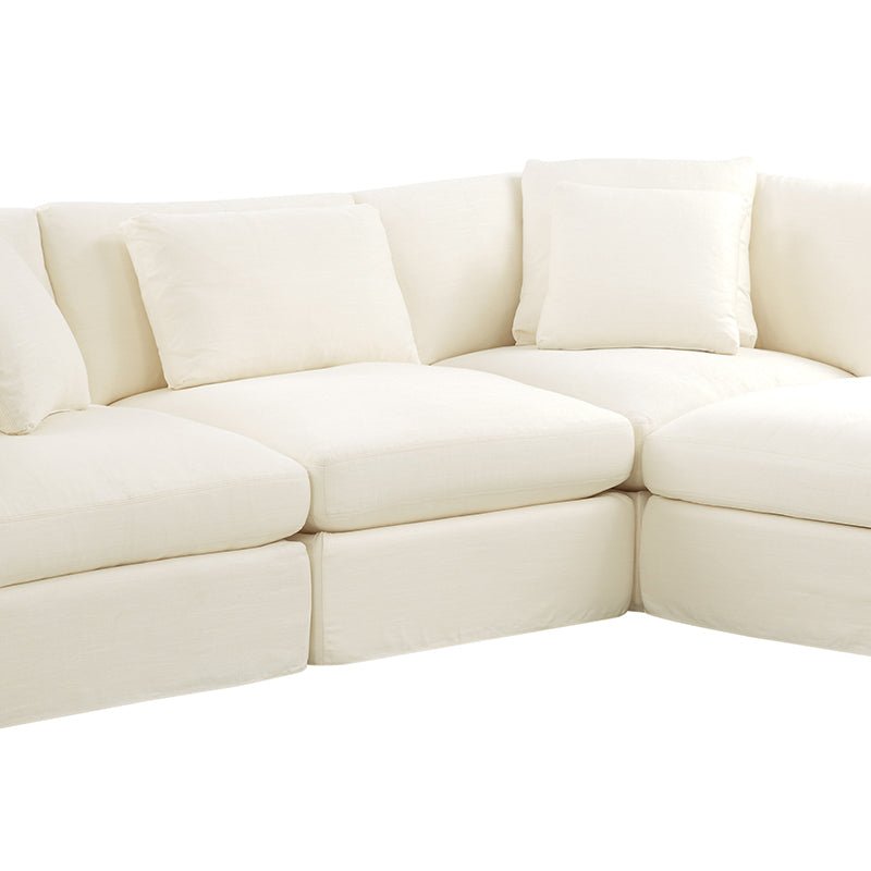 Get Together™ 4-Piece Modular Sectional, Large, Cream Linen - Image 10