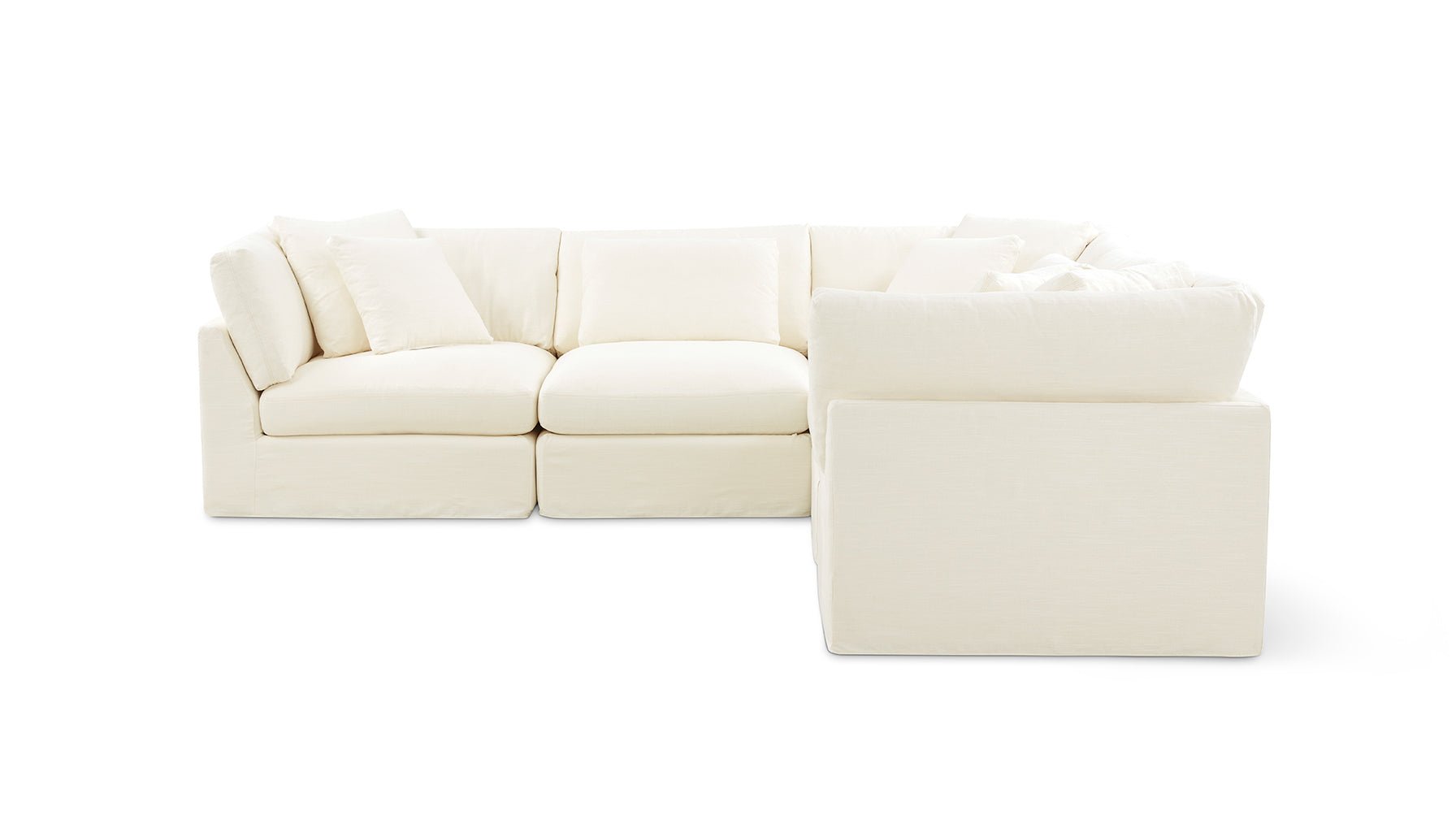 Get Together™ 5-Piece Modular Sectional Closed, Large, Cream Linen - Image 1