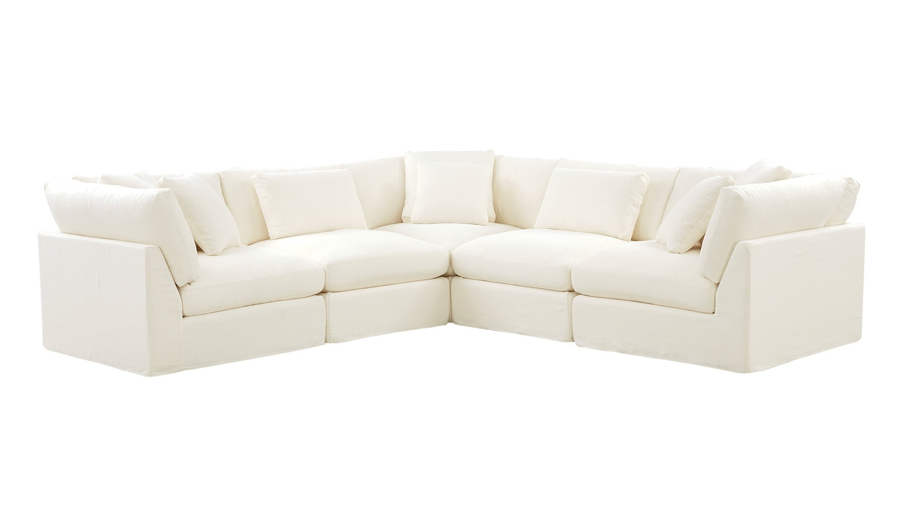 Get Together™ 5-Piece Modular Sectional Closed, Large, Cream Linen - Image 12