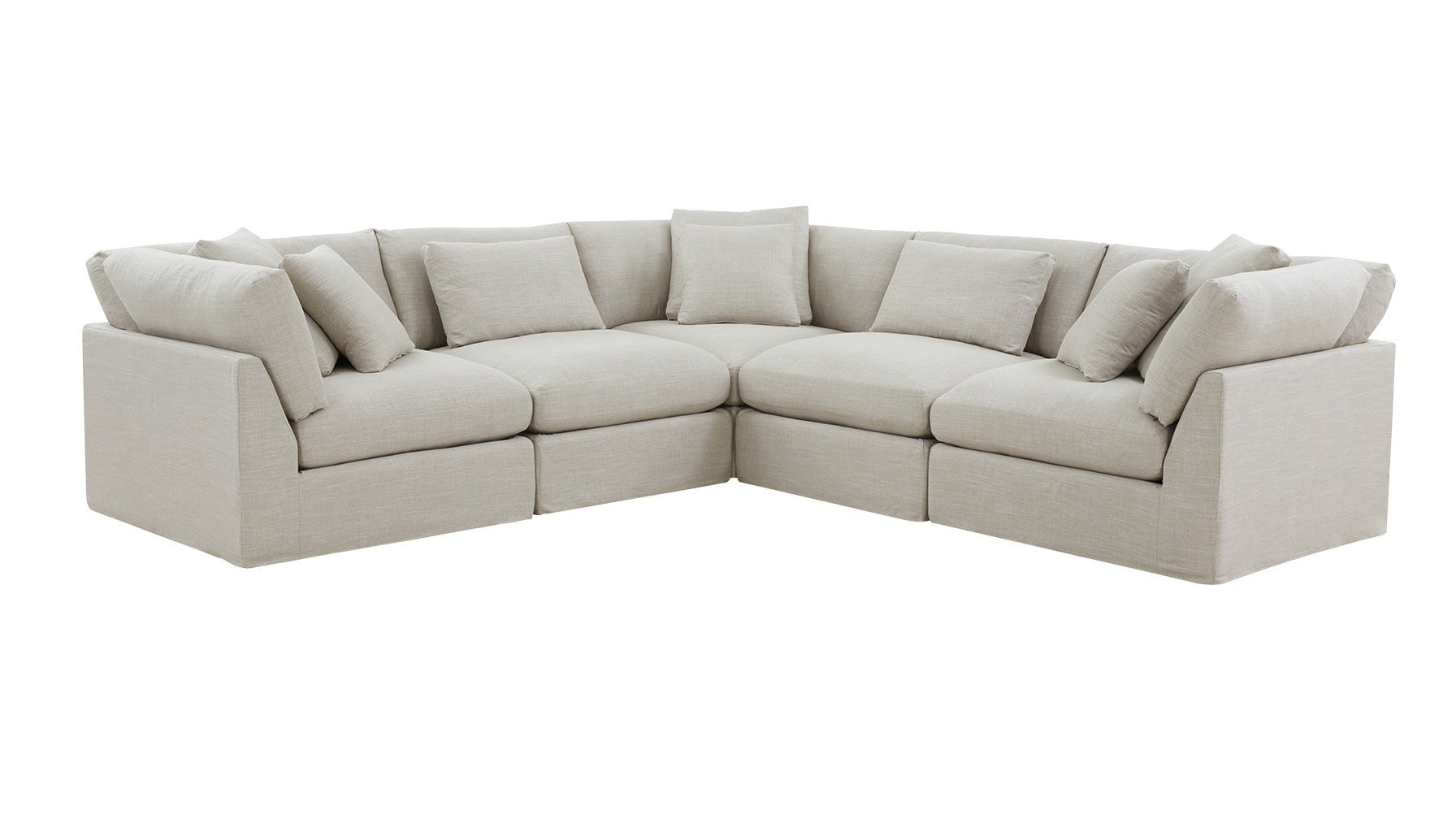 Get Together™ 5-Piece Modular Sectional Closed, Large, Light Pebble_image