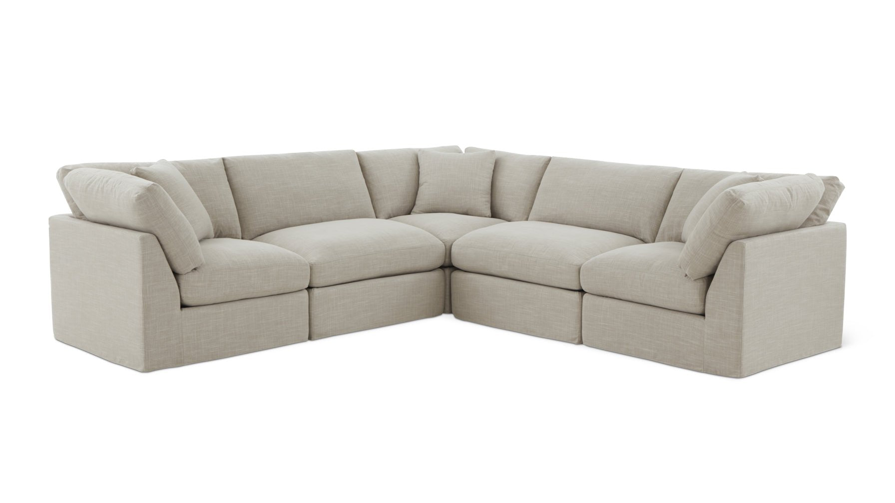 Get Together™ 5-Piece Modular Sectional Closed, Standard, Light Pebble - Image 9