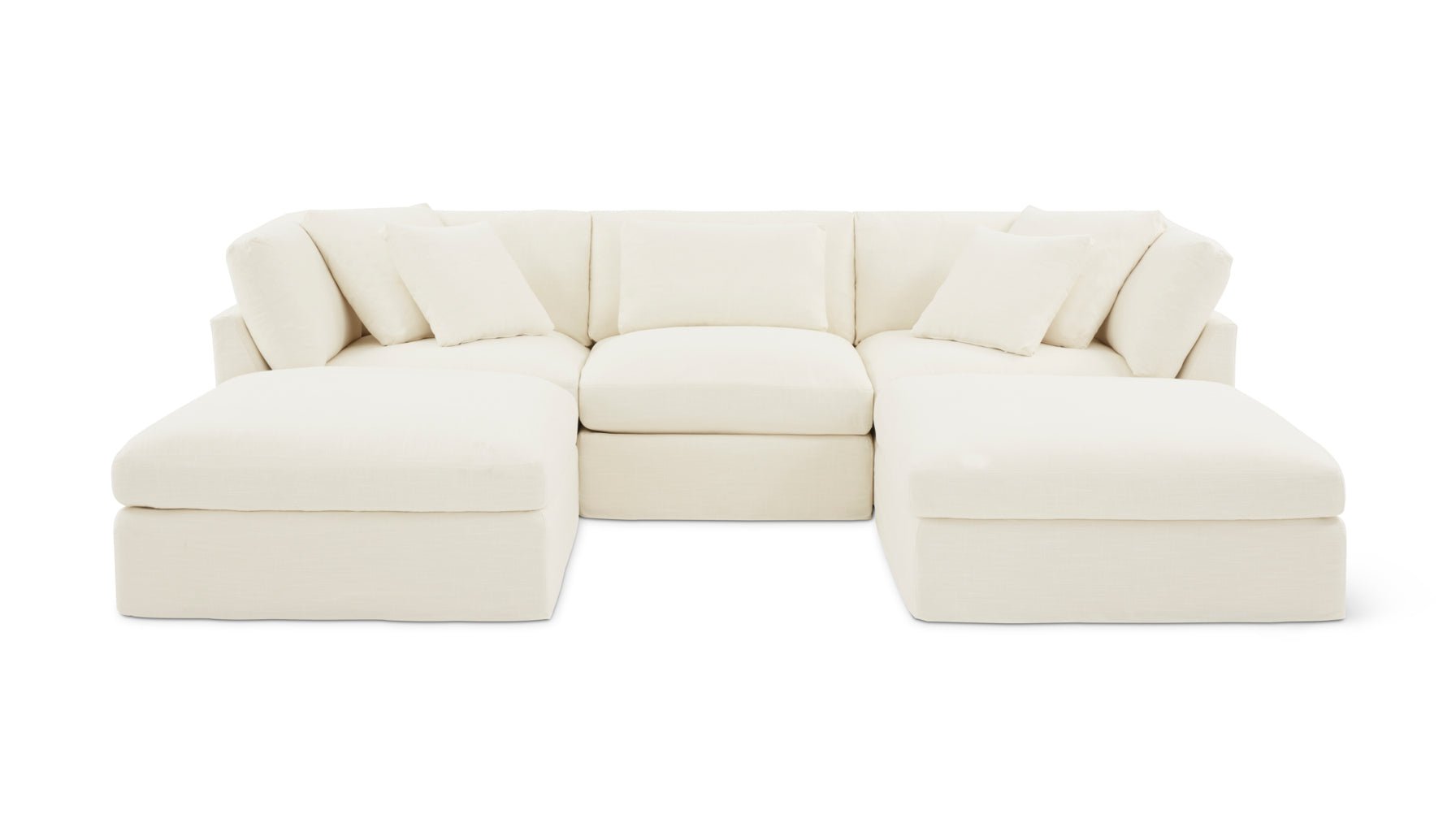 Get Together™ 5-Piece Modular U-Shaped Sectional, Large, Cream Linen - Image 1