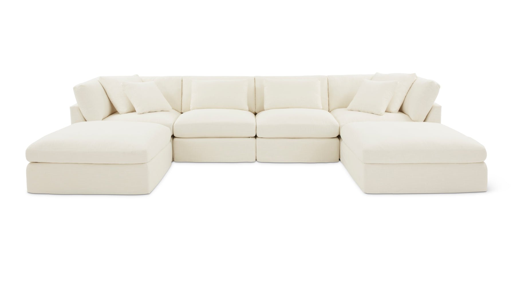 Get Together™ 6-Piece Modular U-Shaped Sectional, Large, Cream Linen - Image 1