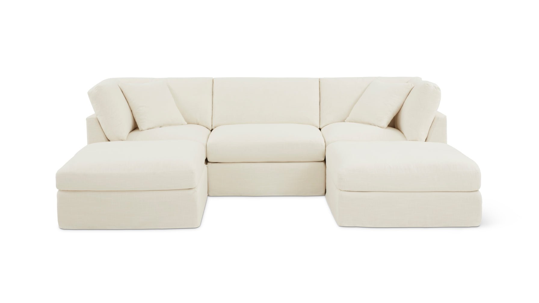 Get Together™ 5-Piece Modular U-Shaped Sectional, Standard, Cream Linen - Image 1