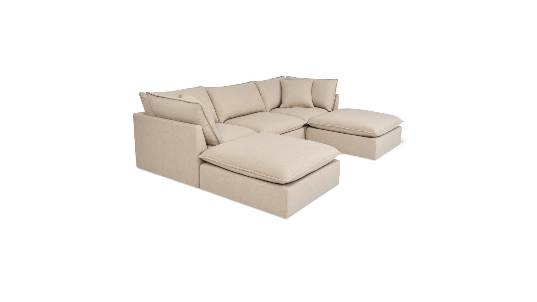 Chill Time 5-Piece Modular U-Shaped Sectional, Biscuit - Image 8