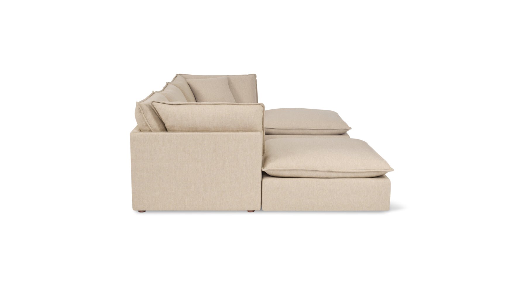 Chill Time 5-Piece Modular U-Shaped Sectional, Biscuit - Image 8