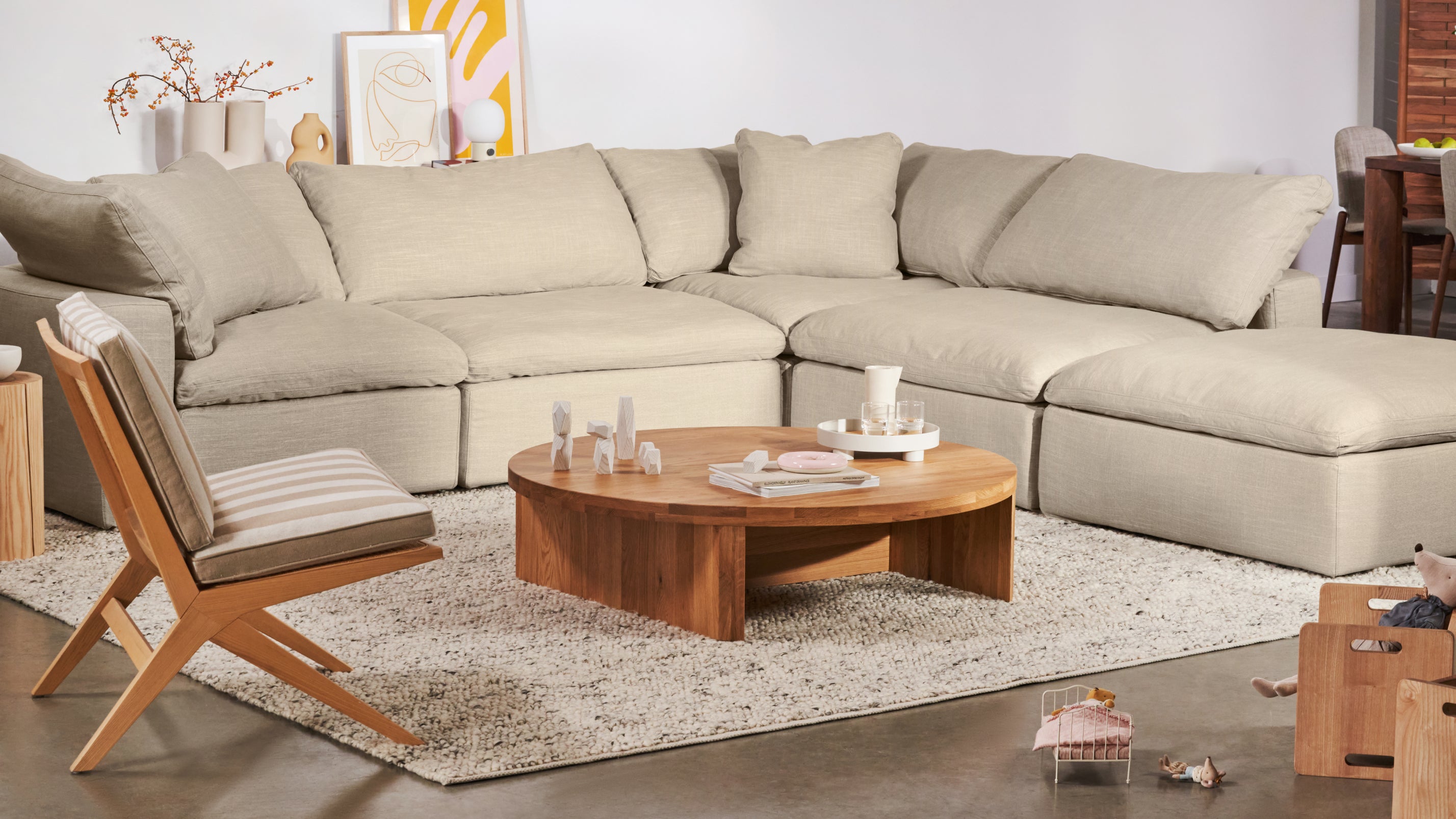 Movie Night™ 5-Piece Modular Sectional, Standard, Light Pebble - Image 3