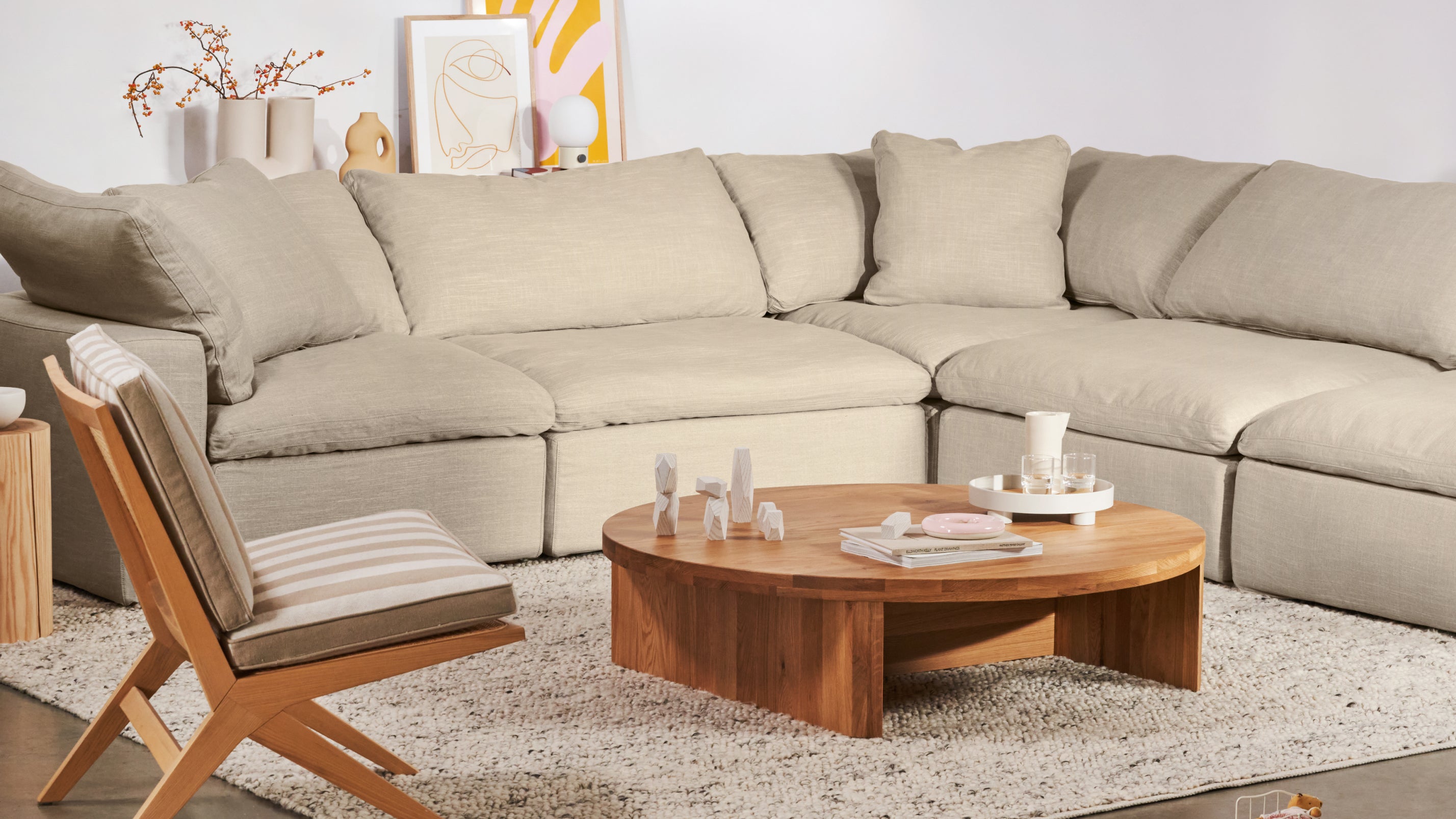 Movie Night™ 5-Piece Modular Sectional Closed, Standard, Light Pebble - Image 3