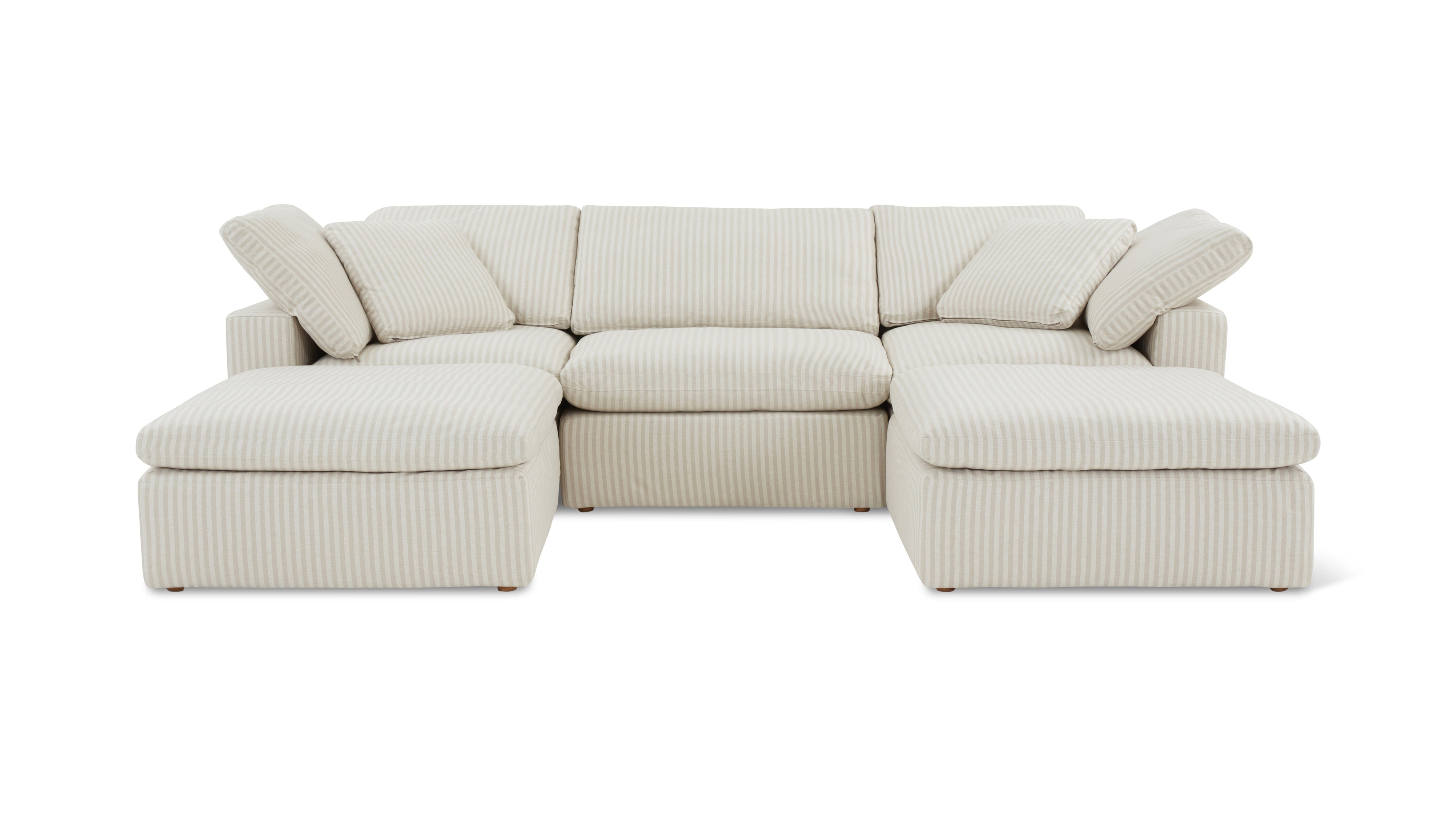 Movie Night™ 5-Piece Modular U-Shaped Sectional, Standard, Newport Stripe - Image 1