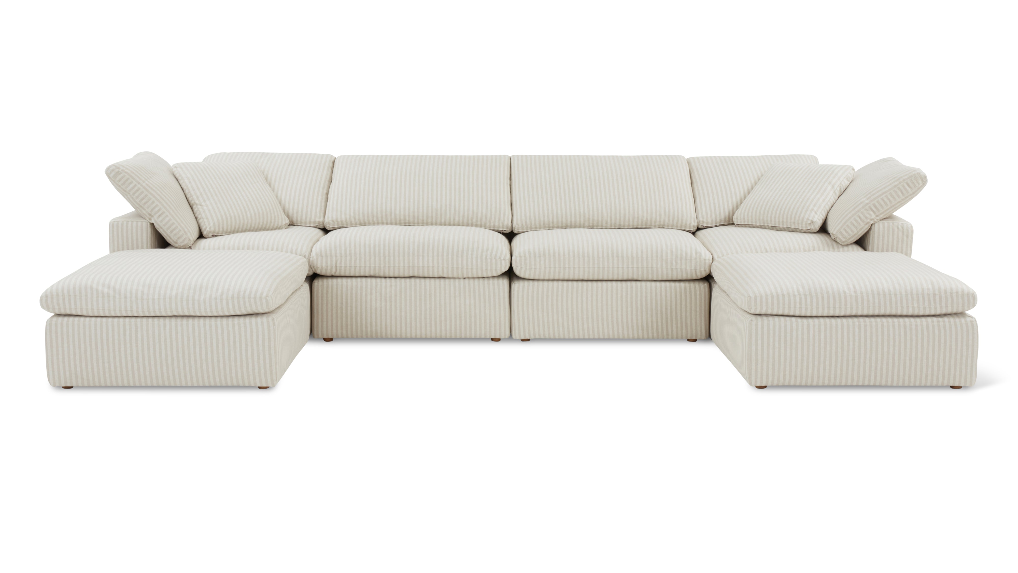 Movie Night™ 6-Piece Modular U-Shaped Sectional, Standard, Newport Stripe - Image 1