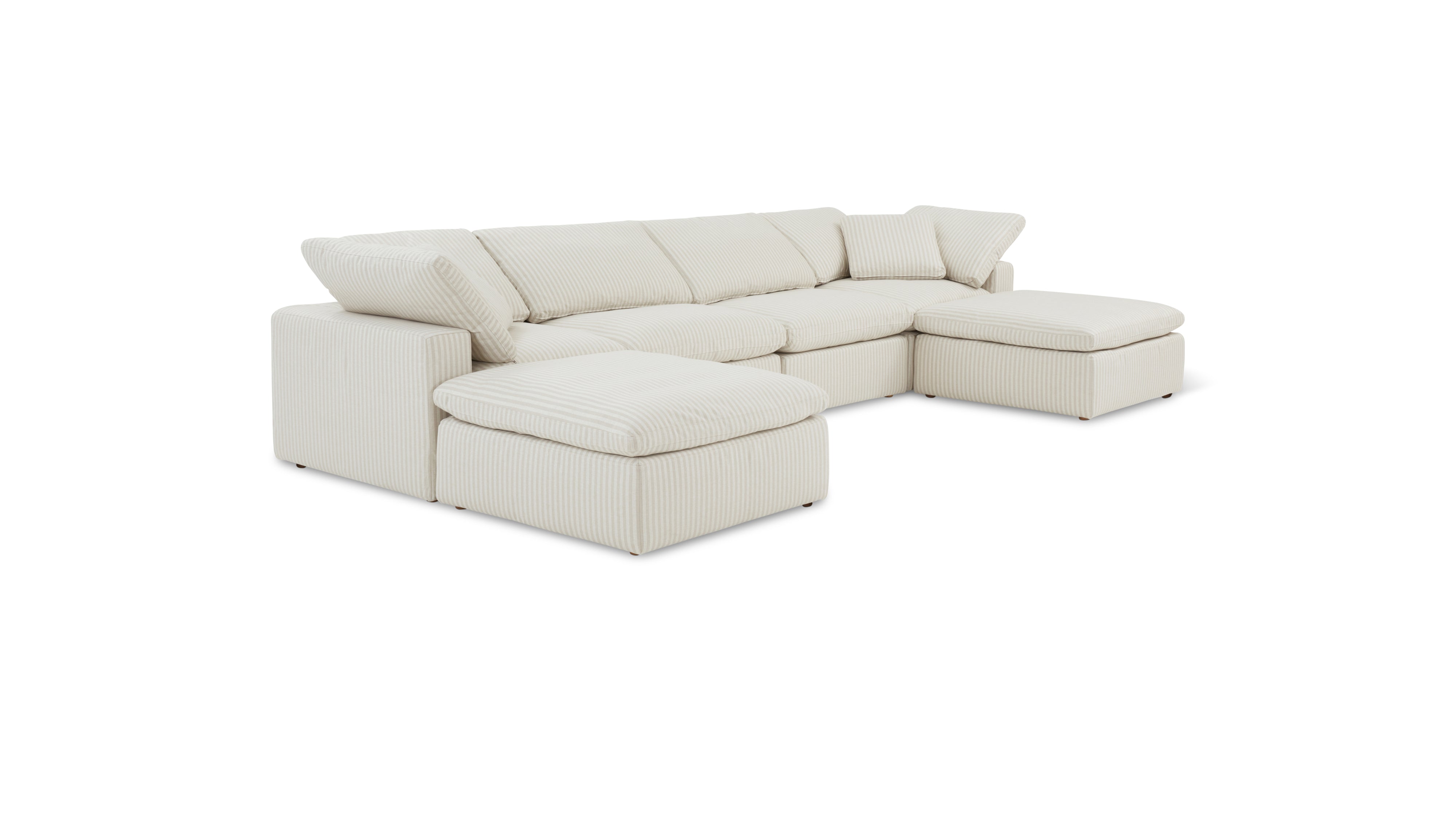 Movie Night™ 6-Piece Modular U-Shaped Sectional, Standard, Newport Stripe - Image 10