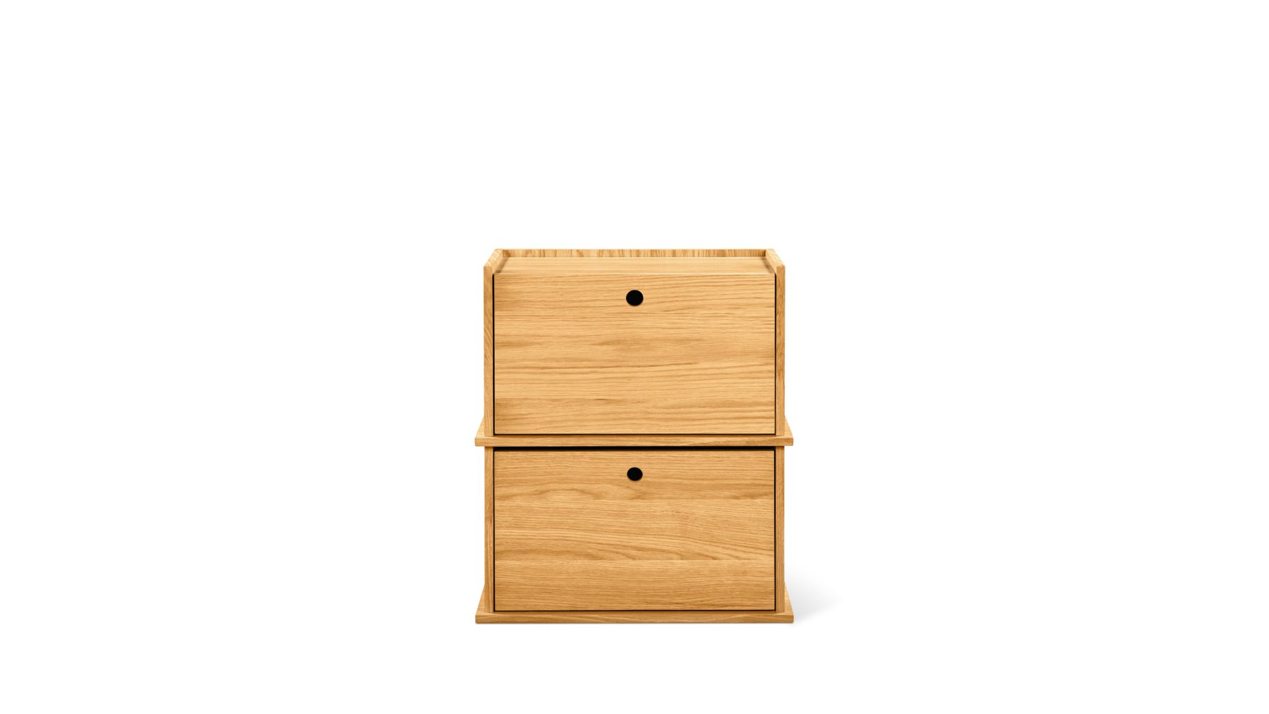 Keep Stacking Storage System 2-Piece, Closed, White Oak_image