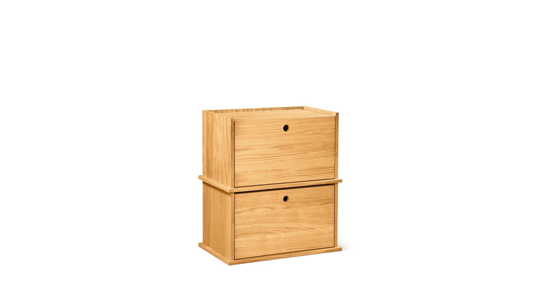 Keep Stacking Storage System 2-Piece, Closed, White Oak_image