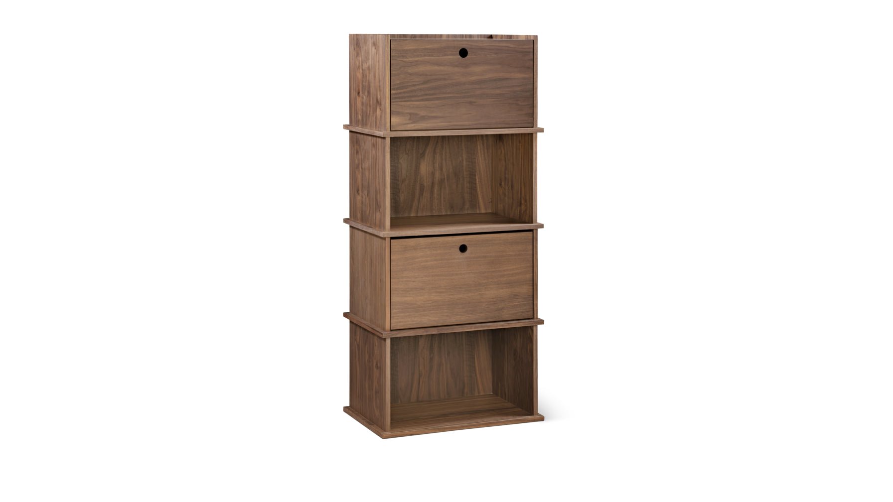 Keep Stacking Storage System 4-Piece, Open and Closed, Walnut_image