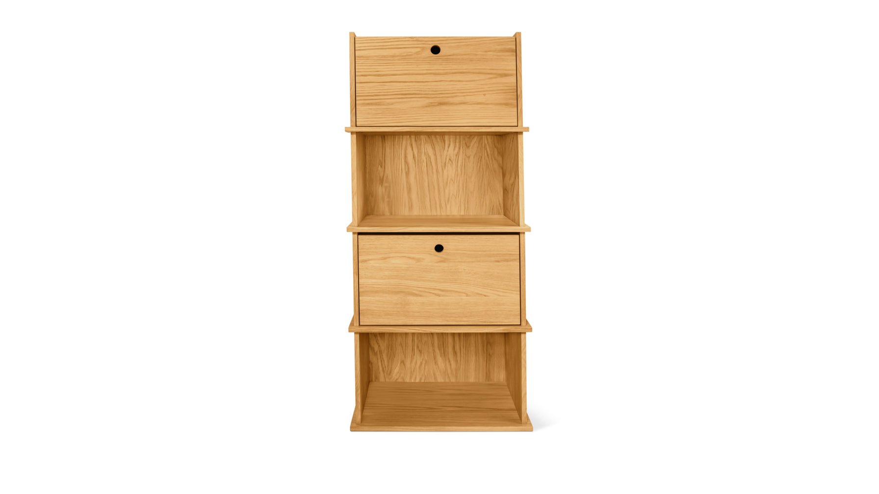 Keep Stacking Storage System 4-Piece, Open and Closed, White Oak_image