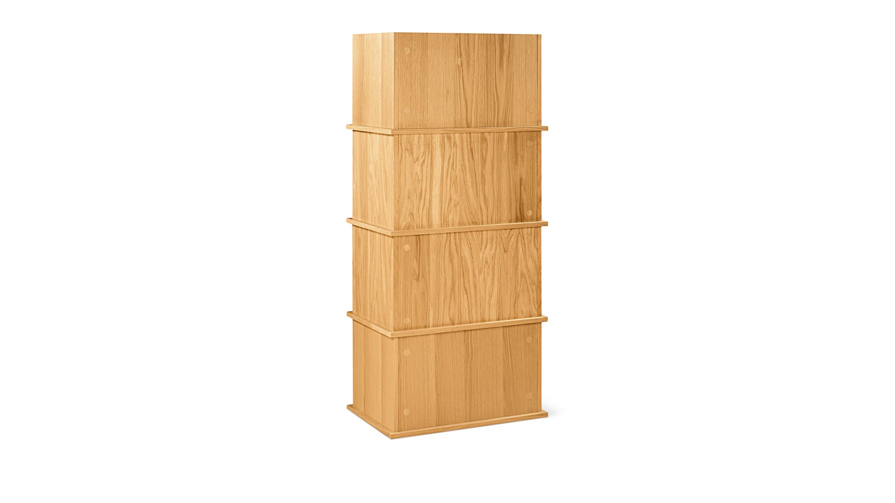 Keep Stacking Storage System 4-Piece, Open and Closed, White Oak - Image 8