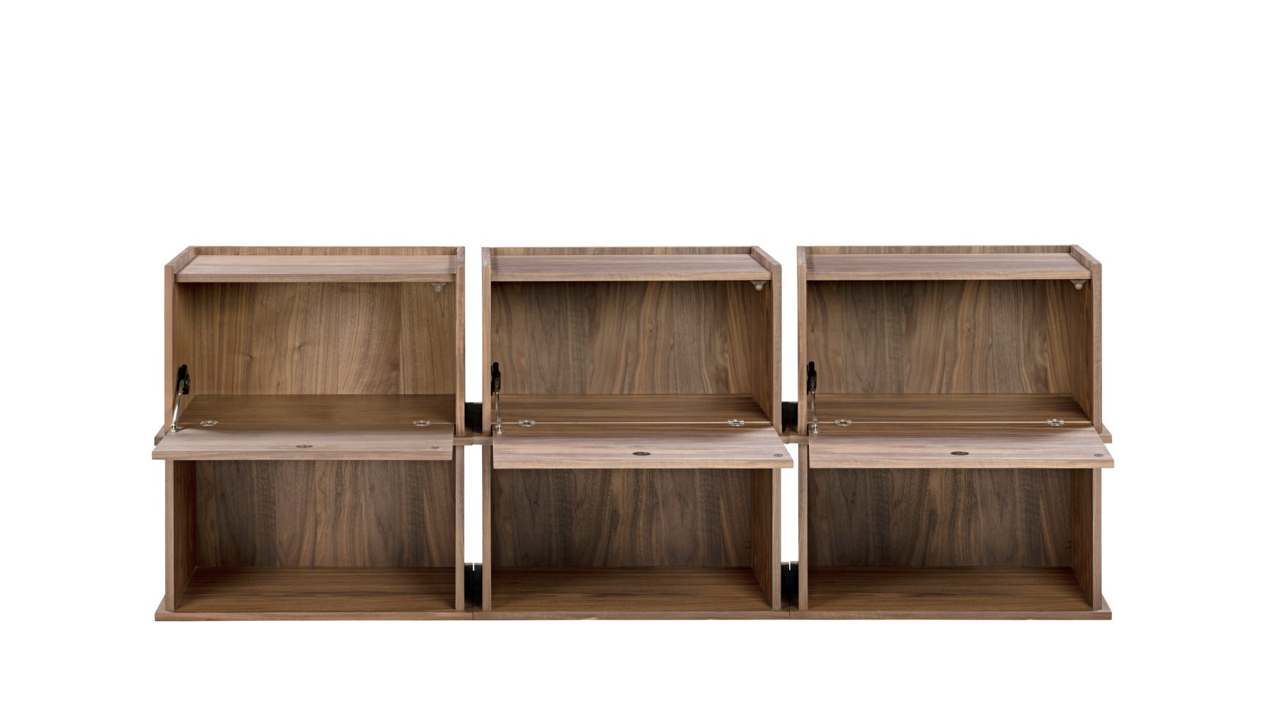 Keep Stacking Storage System 6-Piece, Open and Closed, Walnut - Image 11