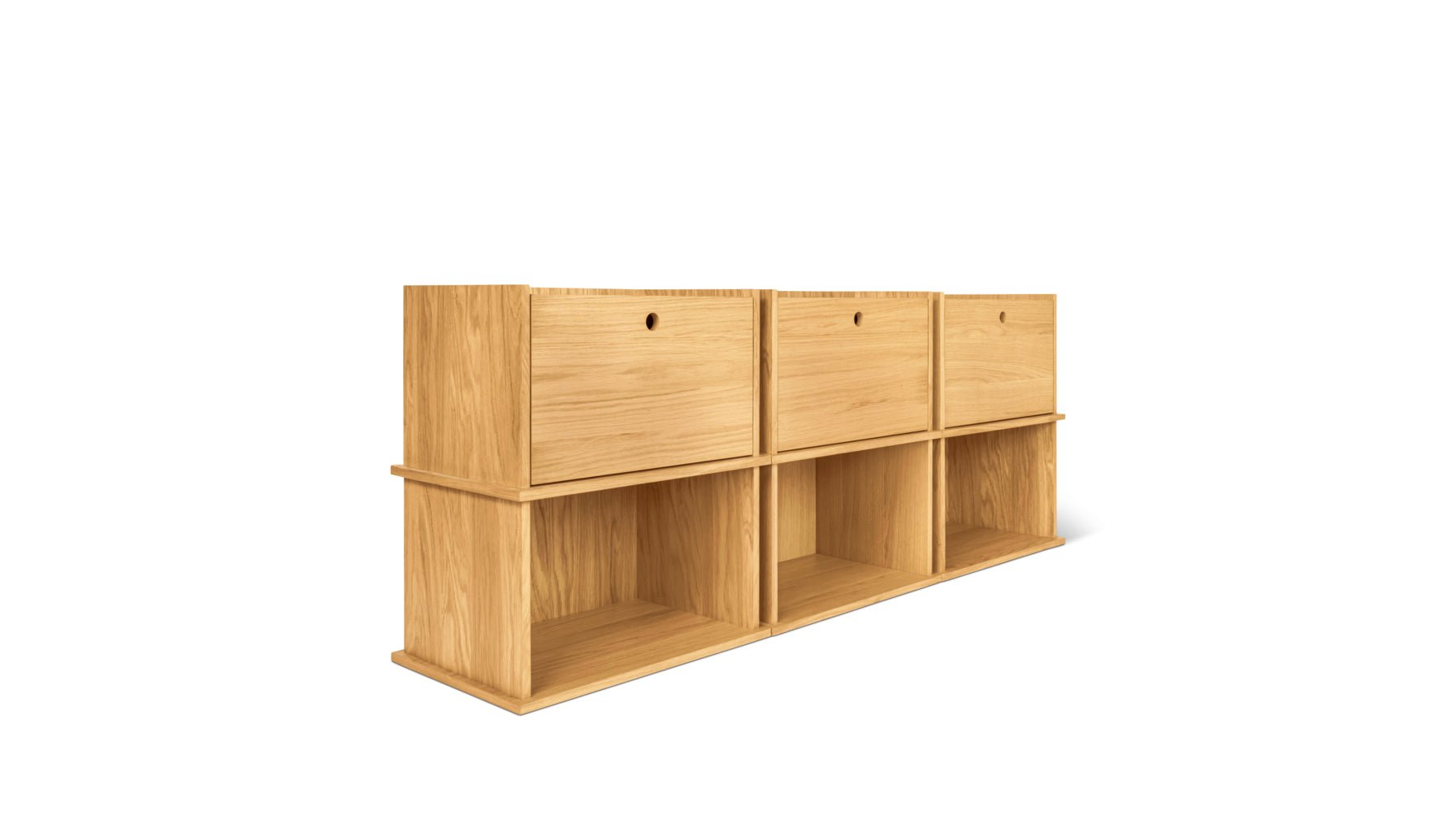 Keep Stacking Storage System 6-Piece, Open and Closed, White Oak - Image 10