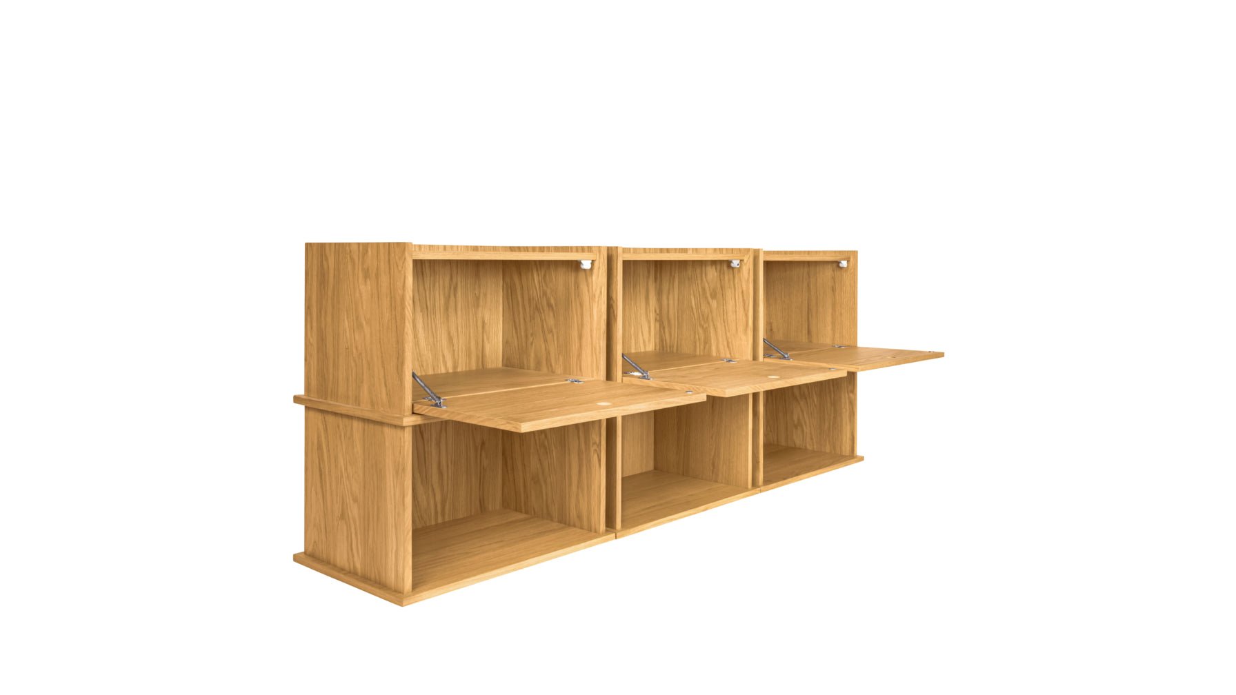 Keep Stacking Storage System 6-Piece, Open and Closed, White Oak - Image 11