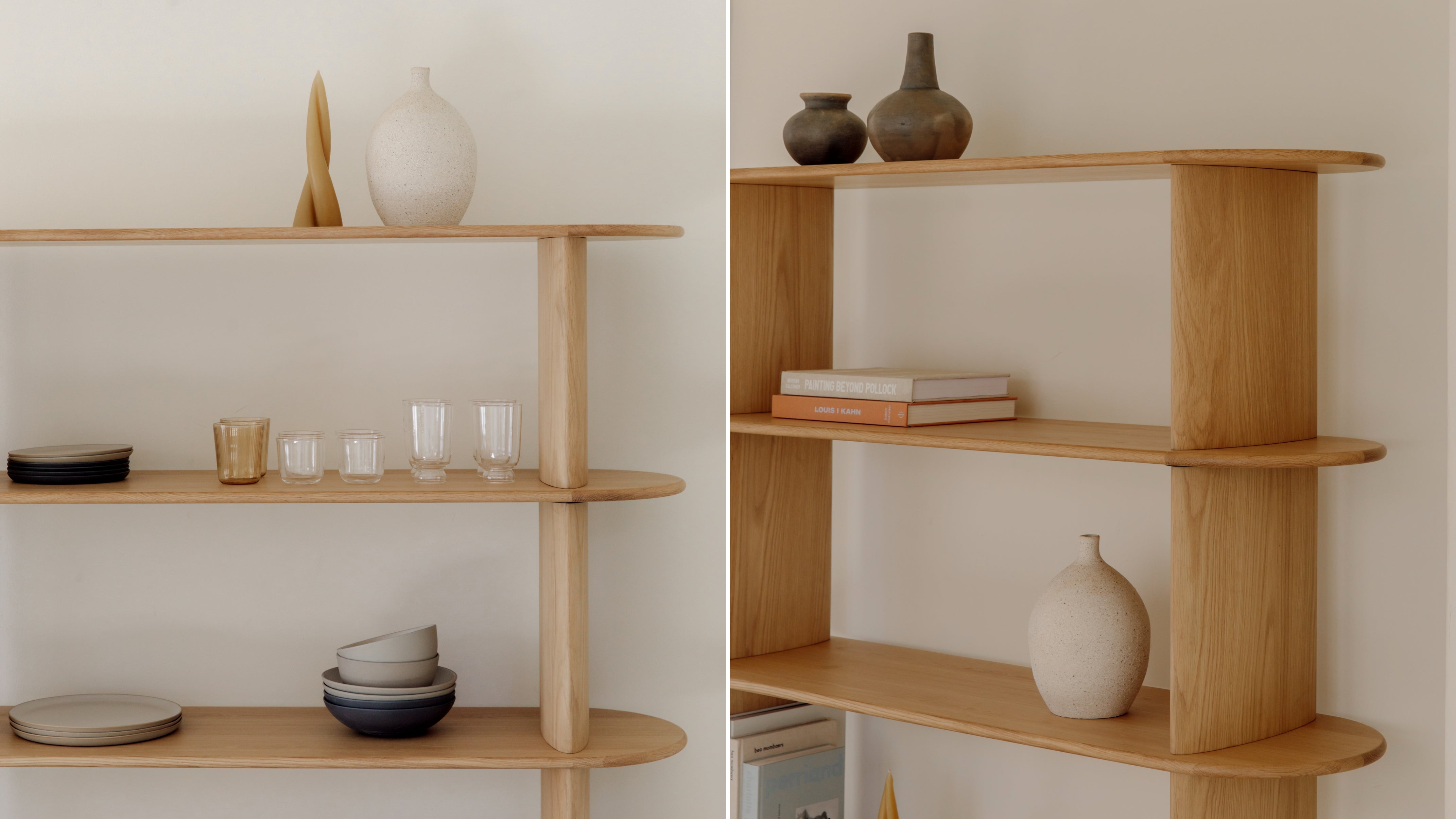 Bullnose store oak bookcase