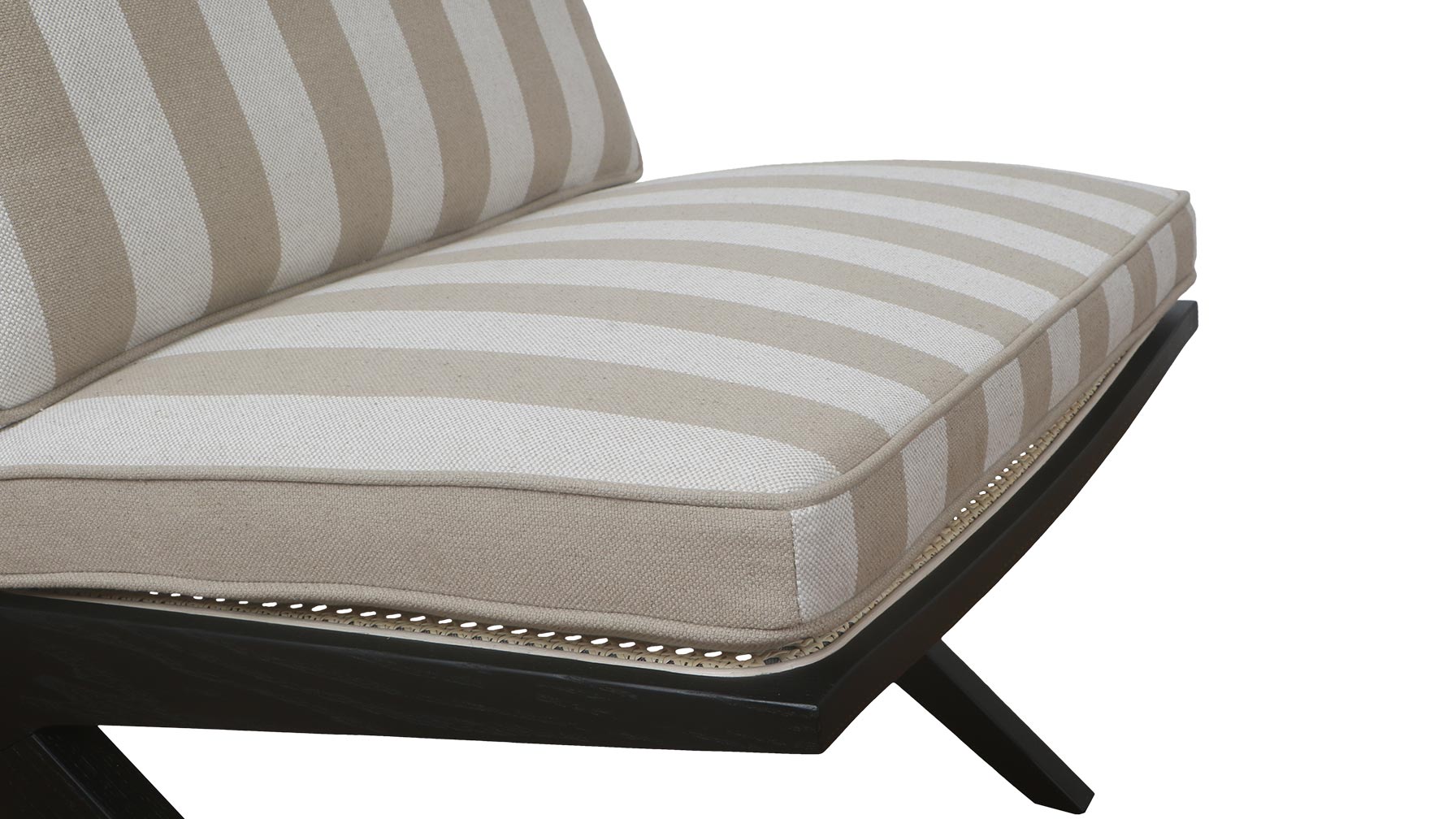 Endless Summer Lounge Chair with Cushion Black Ash Striped Fabric