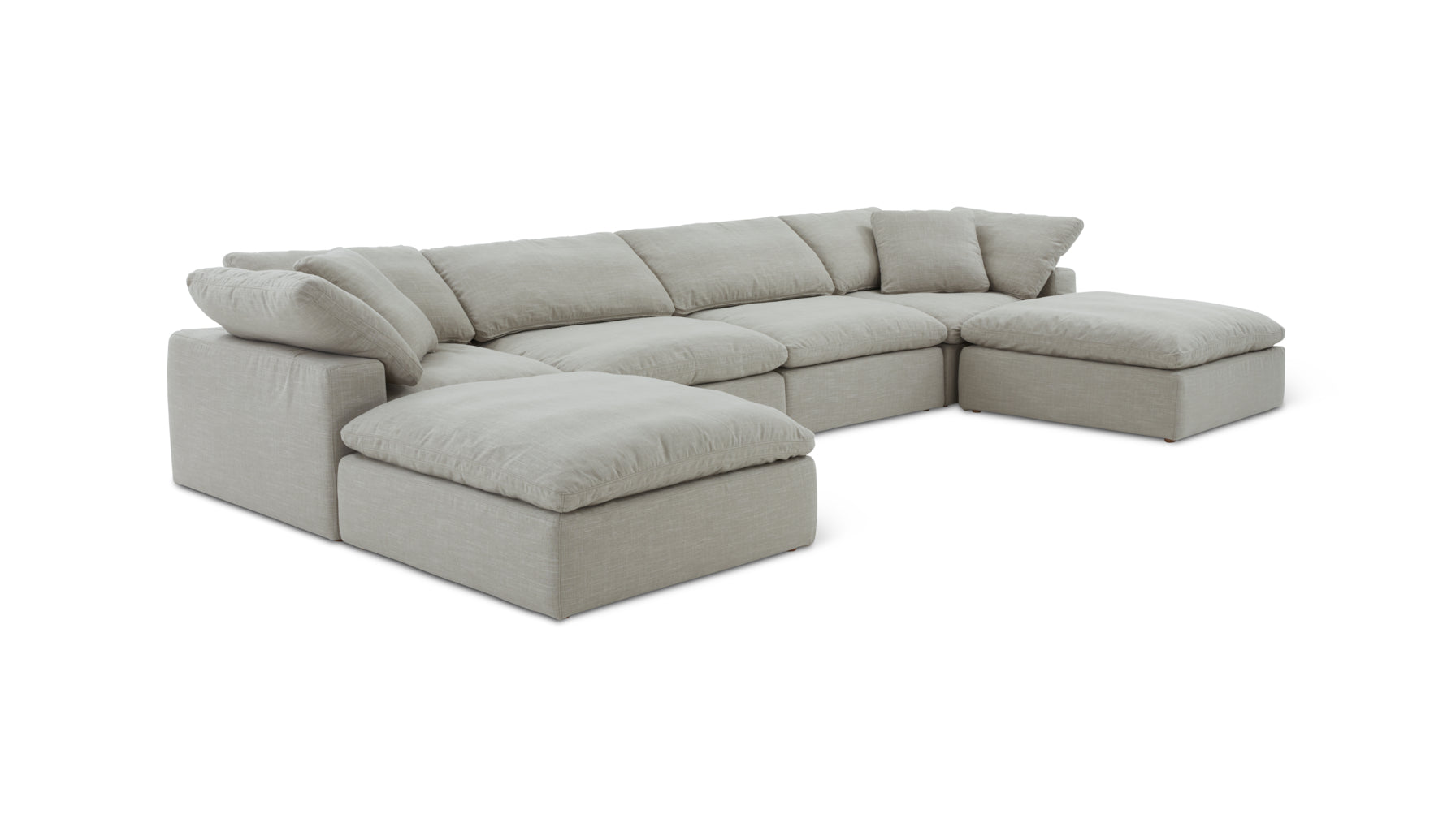 Movie Night™ 6-Piece Modular U-Shaped Sectional, Standard, Light Pebble - Image 3